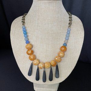 Tear drop beaded Statment necklace